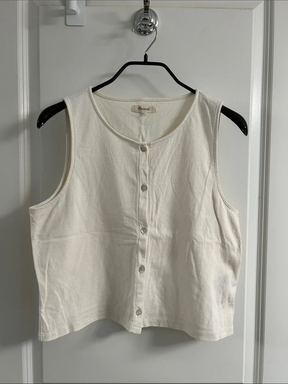madewell - button-front crewneck crop tank - Picture 1 of 8